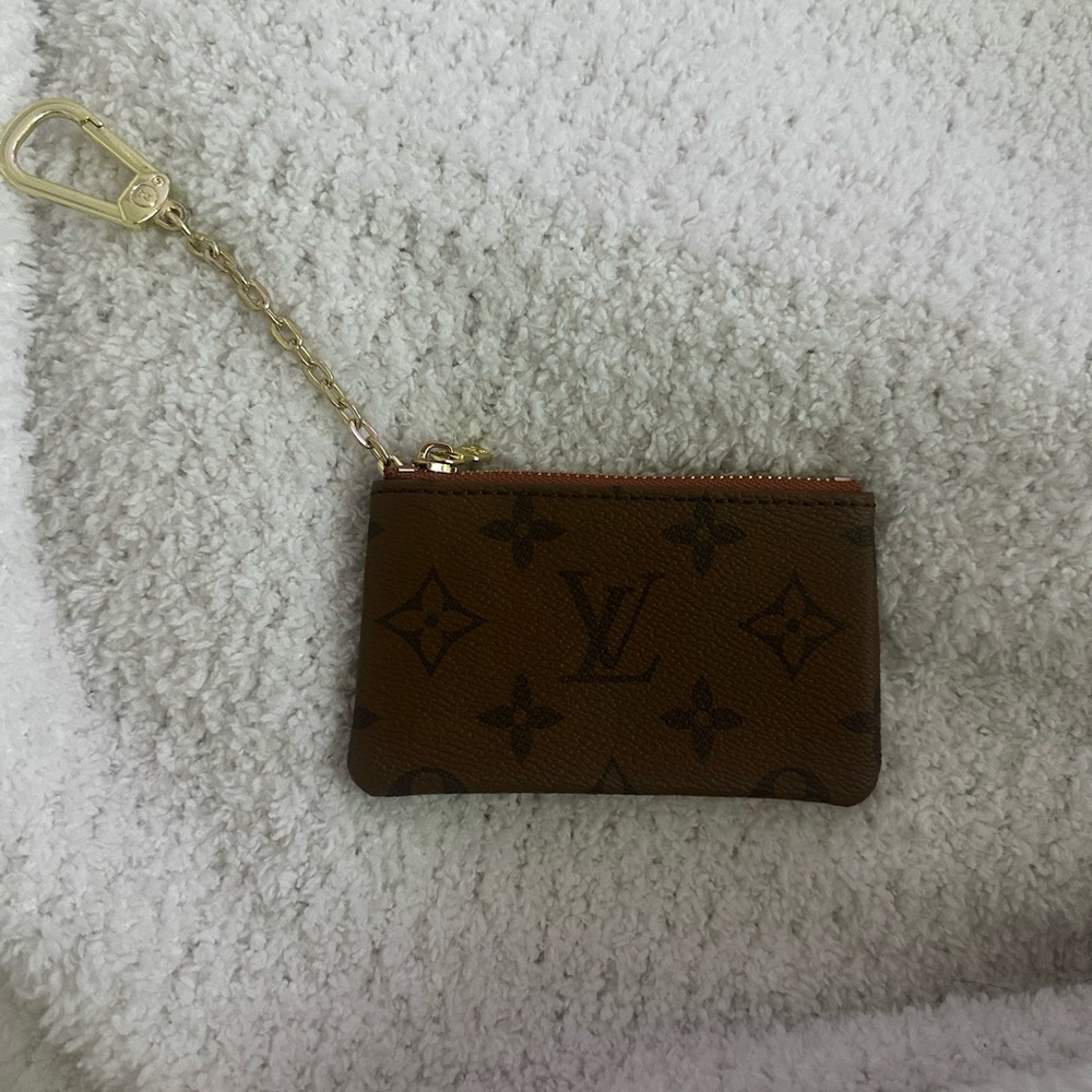 Louis Vuitton Dark Brown Pouch with Gold Accents